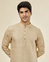 Champagne Beige Classic Short Kurta image number 0