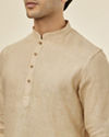 Manyavar Men Champagne Beige Classic Short Kurta