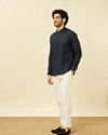Manyavar Men Violet Blue Short Kurta