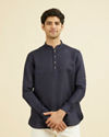 Manyavar Men Violet Blue Short Kurta