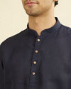 Manyavar Men Violet Blue Short Kurta