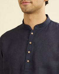 Manyavar Men Violet Blue Short Kurta