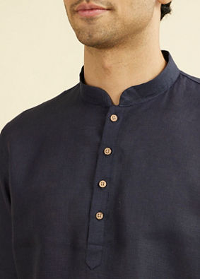 Manyavar Men Violet Blue Short Kurta