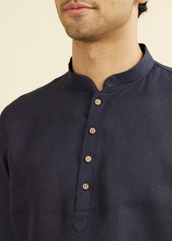 Manyavar Men Violet Blue Short Kurta