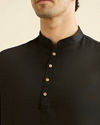 Manyavar Men Midnight Black Classic Short Kurta