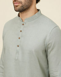 Manyavar Men Sage Green Classic Short Kurta