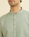 Manyavar Men Sage Green Classic Short Kurta