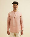 alt message - Manyavar Men Rose Pink Classic Short Kurta image number 0