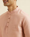 alt message - Manyavar Men Rose Pink Classic Short Kurta image number 1