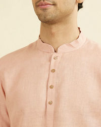 Manyavar Men Rose Pink Classic Short Kurta