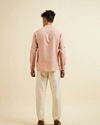 alt message - Manyavar Men Rose Pink Classic Short Kurta image number 3