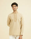 Fawn Linen Festive Short Kurta