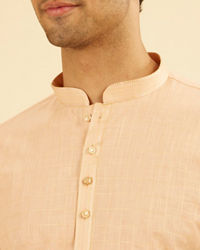 Manyavar Men Gleaming Peach Kurta