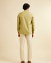 Manyavar Men Light Green Self Patterned Short Kurta