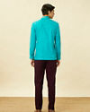 Manyavar Men Turquoise Blue Short Kurta
