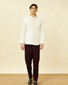 Manyavar Men Antique White Short Kurta