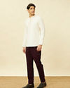 Manyavar Men Antique White Short Kurta