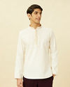 alt message - Manyavar Men Antique White Short Kurta image number 0