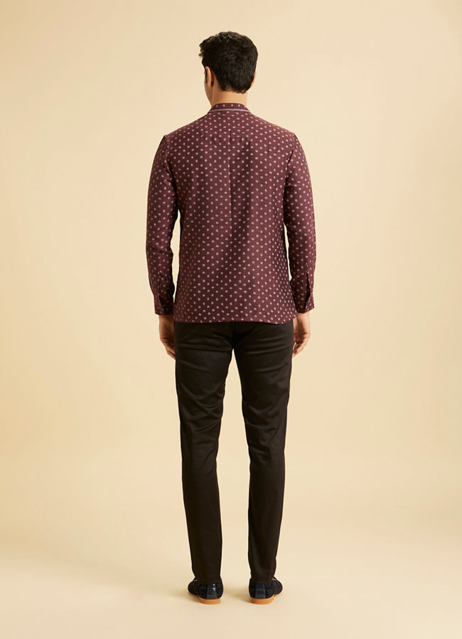 Manyavar Men Wine hued Short Kurta