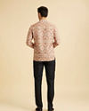 Manyavar Men Beige Harlequin Printed Short Kurta