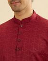 Manyavar Men Regal Maroon Celebration Kurta image number 1