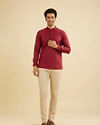 Manyavar Men Regal Maroon Celebration Kurta image number 2