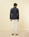 Manyavar Men Violet Blue Buta Patterned Short Kurta