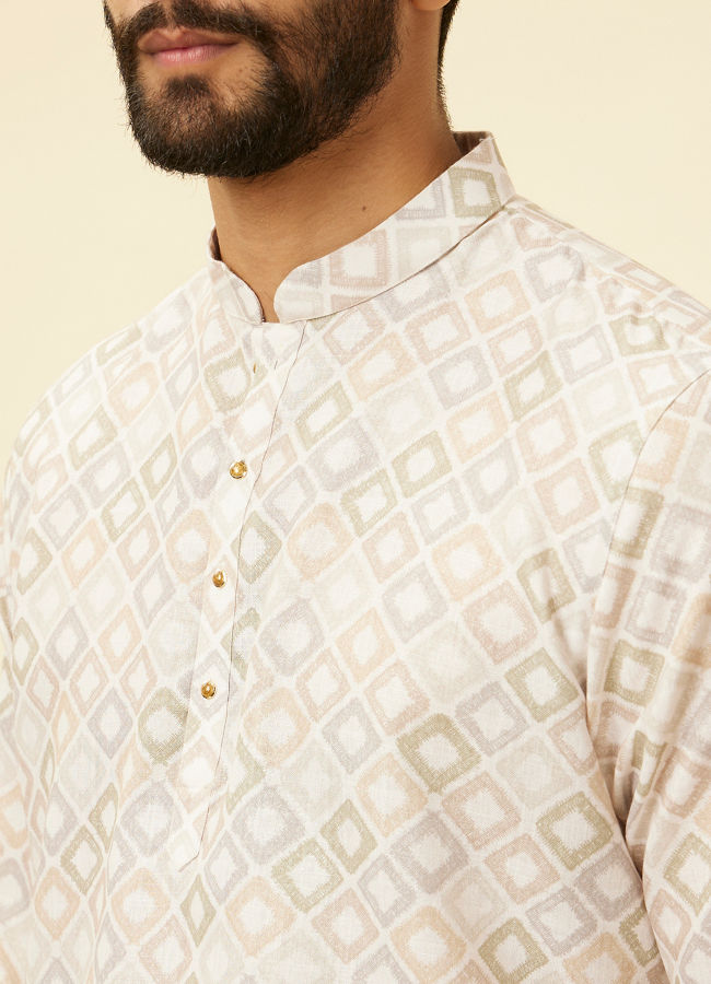 Hunter Green Buta Patterned Short Kurta image number 1