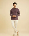 Manyavar Men Regal Wine Short Kurta image number 2