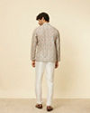 Manyavar Men Beige Buta Printed Short Kurta