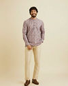 alt message - Manyavar Men Peach Elegance Cotton Kurta image number 2