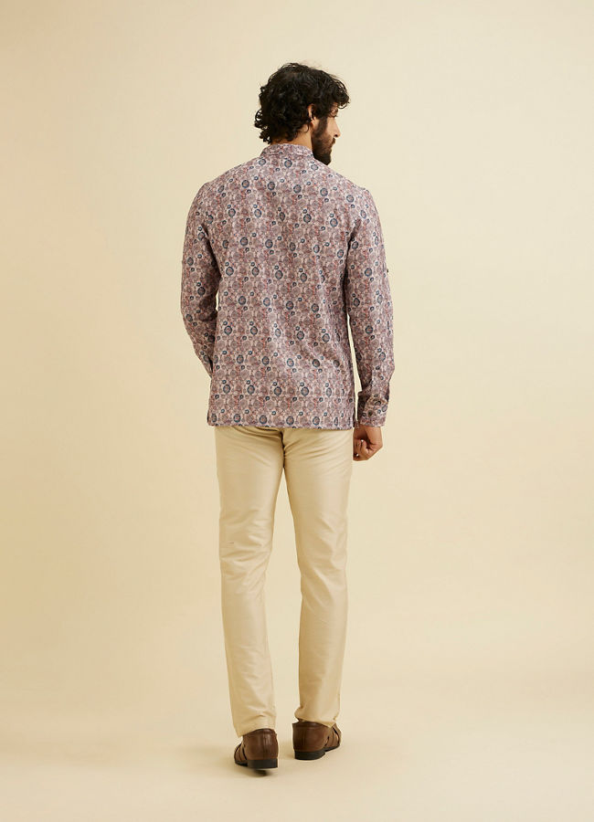 Manyavar Men Peach Elegance Cotton Kurta