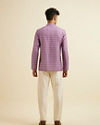 Manyavar Men Lilac Floral Buta Printed Short Kurta