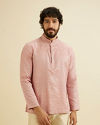 alt message - Manyavar Men Pink Resplendence Short Kurta image number 0