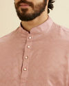 alt message - Manyavar Men Pink Resplendence Short Kurta image number 1