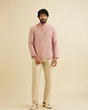 alt message - Manyavar Men Pink Resplendence Short Kurta image number 2