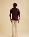 Manyavar Men Wine Elegance Short Kurta