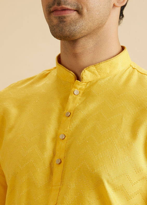 Manyavar Men Mustard Melody Short Kurta