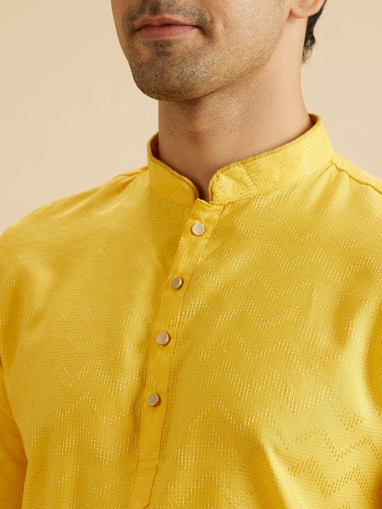 Manyavar Men Mustard Melody Short Kurta