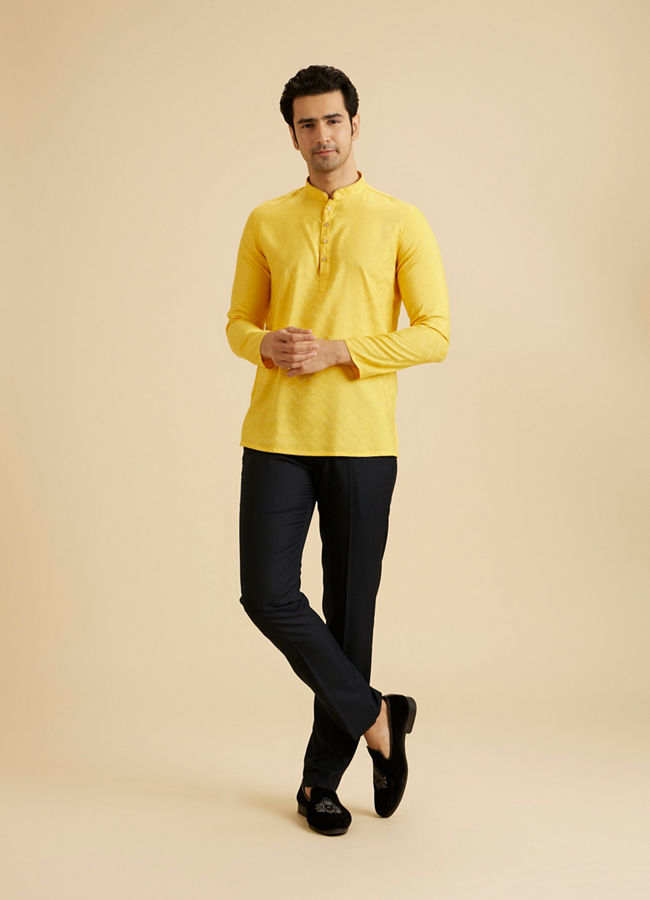 Manyavar Men Mustard Melody Short Kurta