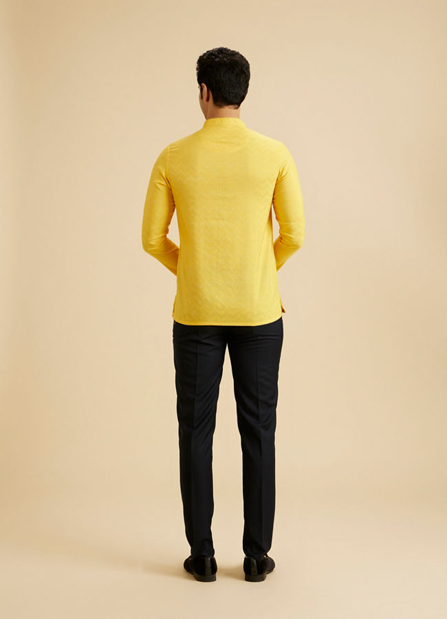 Manyavar Men Mustard Melody Short Kurta