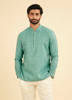 Manyavar Men Emerald Short Kurta Ensemble