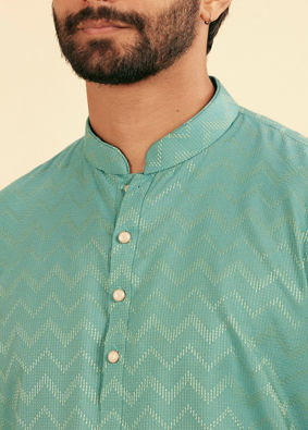 Manyavar Men Emerald Short Kurta Ensemble