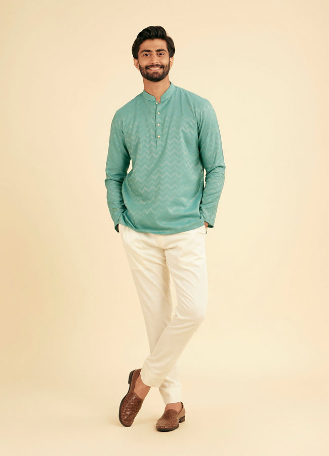 Manyavar Men Emerald Short Kurta Ensemble