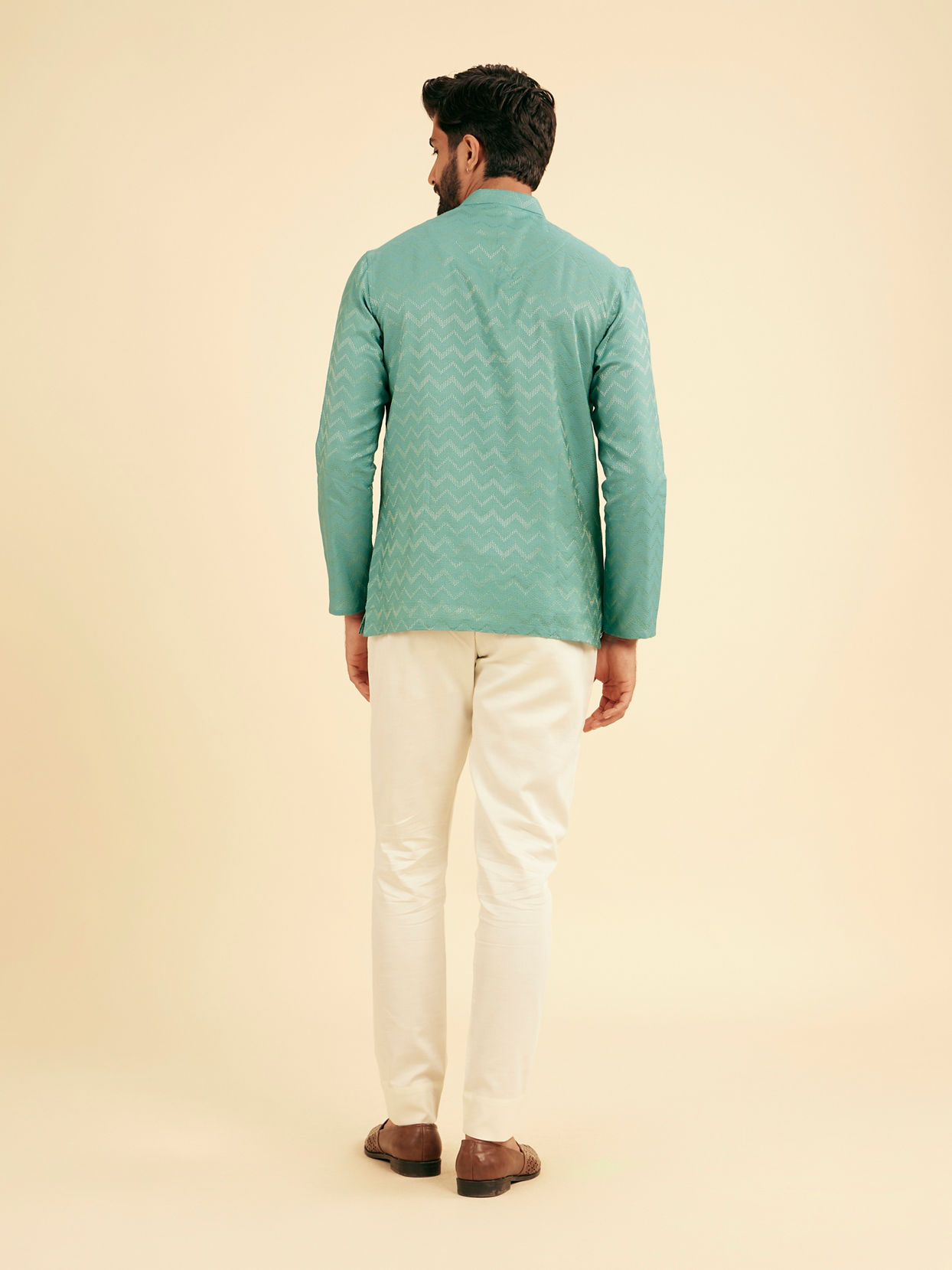 Manyavar Men Emerald Short Kurta Ensemble