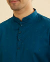 Manyavar Men Teal Blue Celebration Kurta image number 1