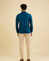 Manyavar Men Teal Blue Celebration Kurta image number 3