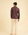 Manyavar Men Wine Worli Art Print Short Kurta