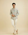 Manyavar Men Aqua Green Radiance Short Kurta image number 2