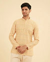 Sunglow Yellow Circular Print Short Kurta